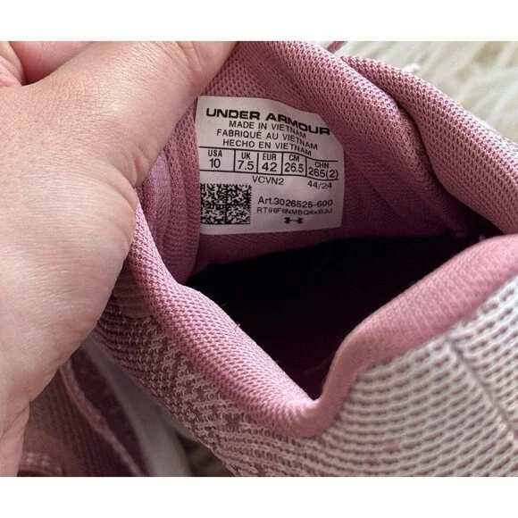 Under Armour HOVR Turbulence 2 Running Shoes Pink Rose Size 10 - Picture 12 of 12